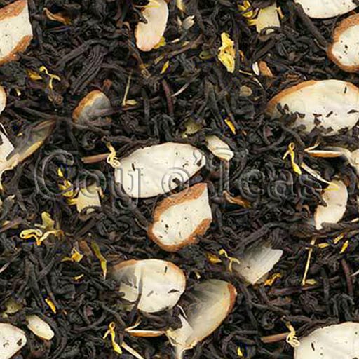 coyoteas store Almond tea flavored black premium gourmet tea. Image©2023 A.M. Coy