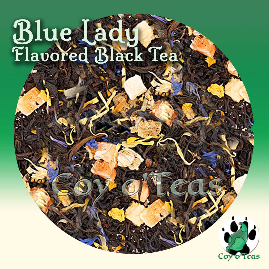 Blue Lady black flavored tea from Coy o'Teas