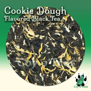 coyoteas store Leah Cookie Dough tea flavored black premium gourmet tea. Image©2023 A.M. Coy. cookies dessert tea