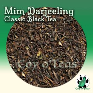 coyoteas store MIM Darjeeling tea classic black premium gourmet tea from Coy o'Teas. Image©2023 A.M. Coy. 2nd flush India