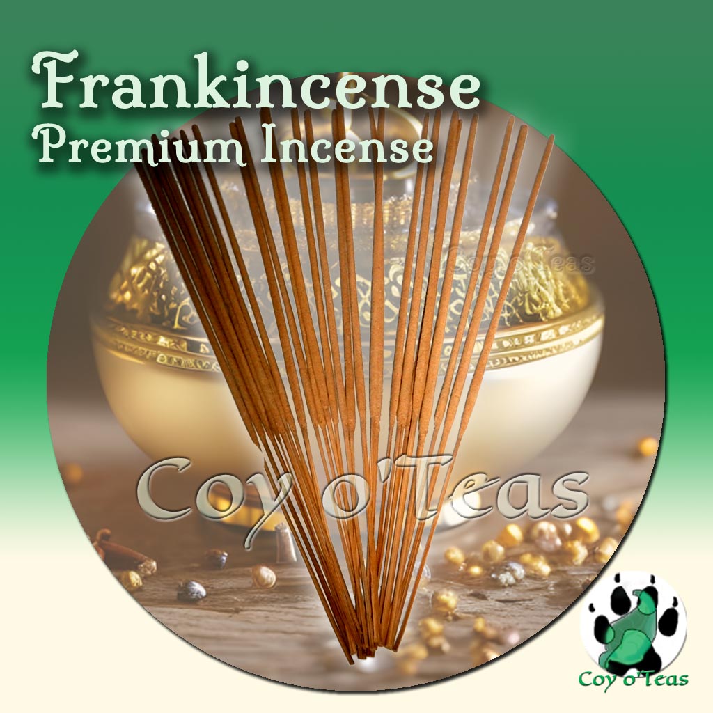 Coyoteas store premium incense Frankincense - Copyright(c) 2023 A.M. Coy - All Rights Reserved. incense sticks, incense cones. holy Catholic resin blessing