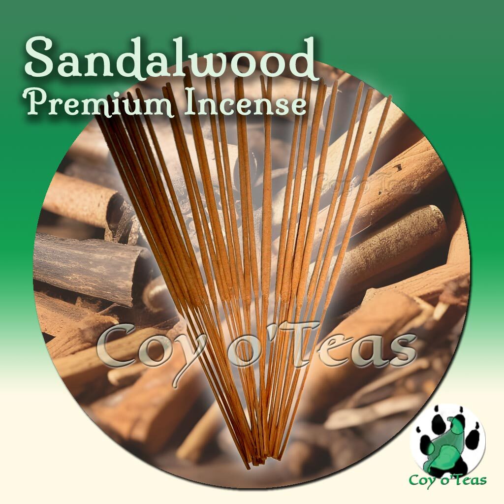 Coyoteas store premium incense Sandalwood - Copyright(c) 2023 A.M. Coy - All Rights Reserved. incense sticks, incense cones. sandal wood sandlewood Indian holy blessing meditation