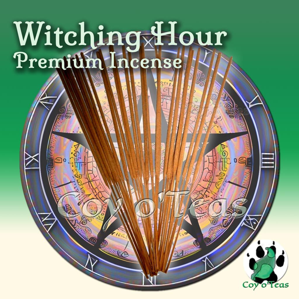 Coyoteas store premium incense Witching Hour - Copyright(c) 2023 A.M. Coy - All Rights Reserved. incense sticks, witch Wicca witchcraft Wiccan white magick Pagan